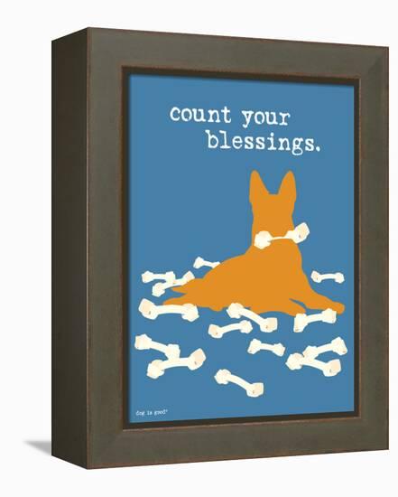 Count Your Blessings-Dog is Good-Framed Stretched Canvas