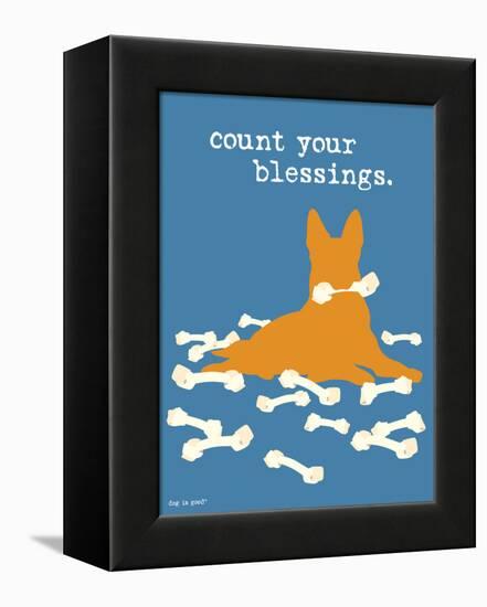 Count Your Blessings-Dog is Good-Framed Stretched Canvas