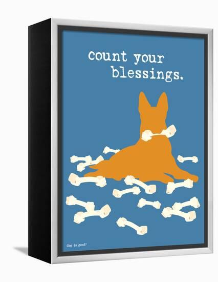 Count Your Blessings-Dog is Good-Framed Stretched Canvas