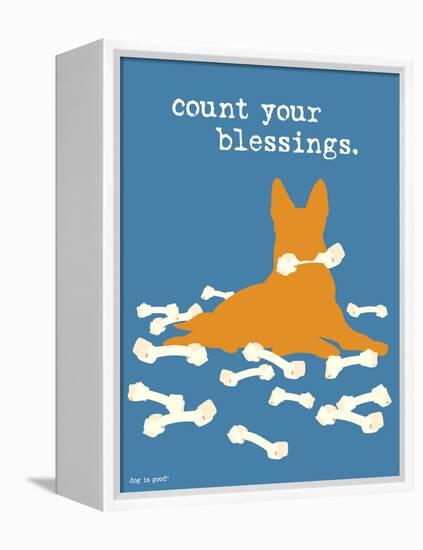 Count Your Blessings-Dog is Good-Framed Stretched Canvas