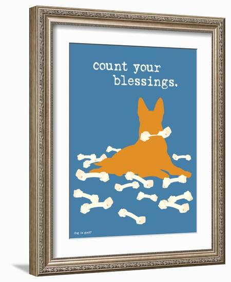 Count Your Blessings-Dog is Good-Framed Art Print