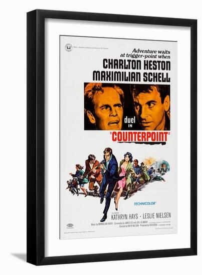 Counterpoint, Top from Left, Charlton Heston, Maximilian Schell, 1967-null-Framed Art Print