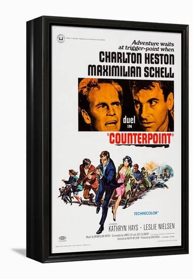 Counterpoint, Top from Left, Charlton Heston, Maximilian Schell, 1967-null-Framed Stretched Canvas
