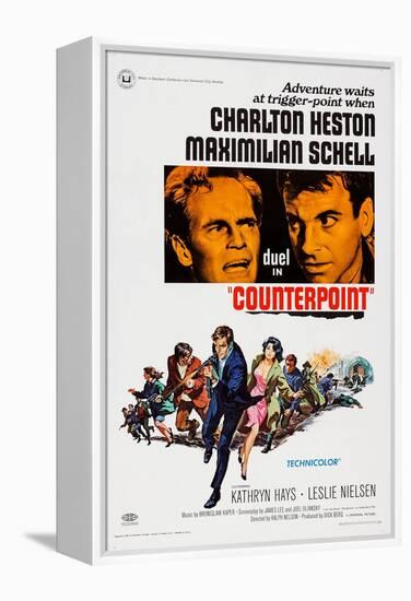 Counterpoint, Top from Left, Charlton Heston, Maximilian Schell, 1967-null-Framed Stretched Canvas