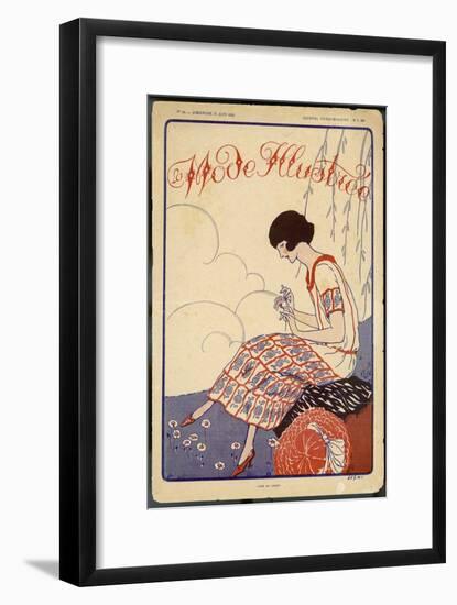 Counting Daisy Petals "He Loves Me He Loves Me Not"-null-Framed Art Print