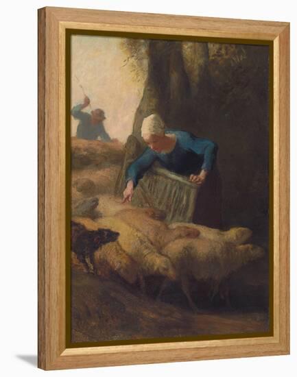 Counting the Flock, 1847-49-Jean-Francois Millet-Framed Premier Image Canvas