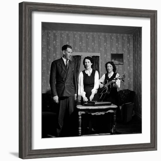 Country and Western Music Carter Family A.P. Carter, Wife Sara and Sister in Law Maybelle Carter-Eric Schaal-Framed Premium Photographic Print