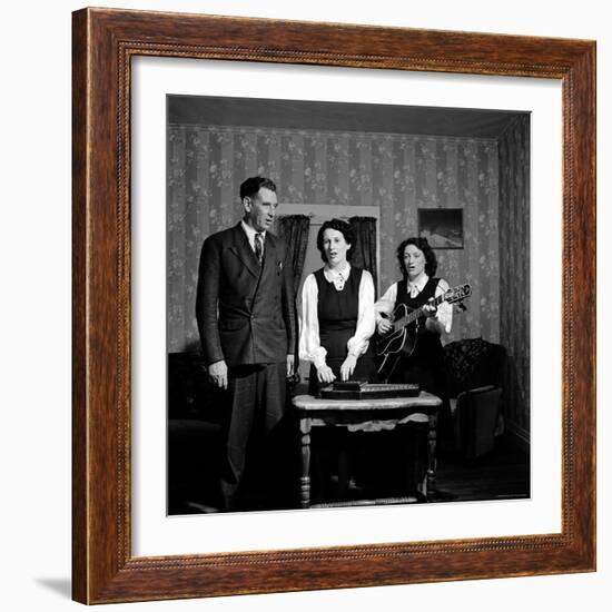 Country and Western Music Carter Family A.P. Carter, Wife Sara and Sister in Law Maybelle Carter-Eric Schaal-Framed Premium Photographic Print