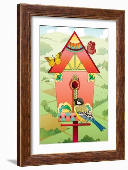 Country Birdhouse-Julie Goonan-Framed Giclee Print