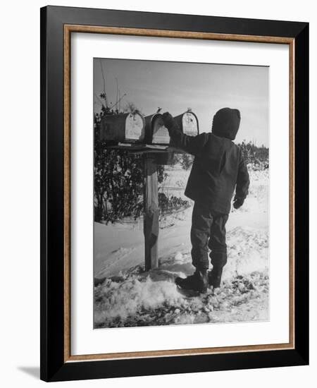 Country Boy Opening His Mailbox-Wallace Kirkland-Framed Photographic Print