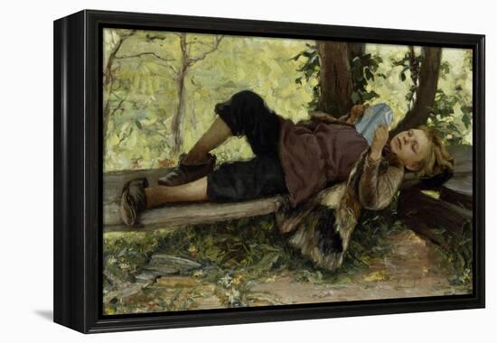 Country Boy Reading a Pamphlet-Ivan Ivanovich Tvorozhnikov-Framed Premier Image Canvas