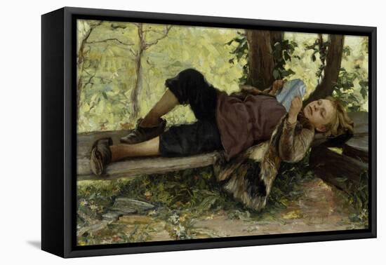 Country Boy Reading a Pamphlet-Ivan Ivanovich Tvorozhnikov-Framed Premier Image Canvas