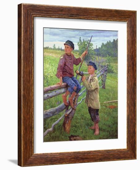 Country Boys, 1936-Nikolai Petrovich Bogdanov-Belsky-Framed Giclee Print