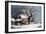 Country Cabin in an American Winter Scene-Currier & Ives-Framed Giclee Print