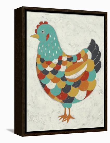 Country Chickens II-Chariklia Zarris-Framed Stretched Canvas