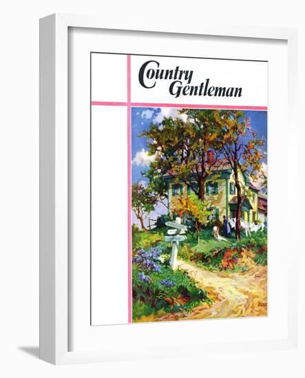 "Country Crossroads," Country Gentleman Cover, September 1, 1938-G. Kay-Framed Giclee Print