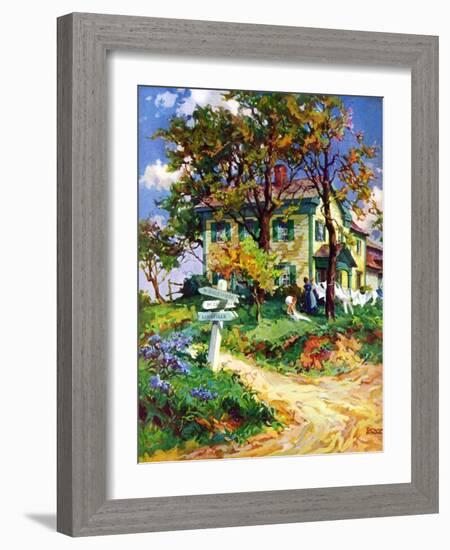 "Country Crossroads,"September 1, 1938-G. Kay-Framed Giclee Print