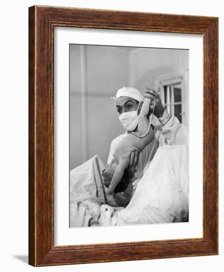 Country Doctor Ernest Ceriani Delivering a Baby-W^ Eugene Smith-Framed Photographic Print