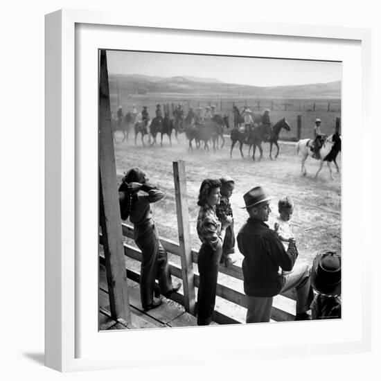 Country Dr. Ernest Ceriani Holding 11-Month-Old Gary with Wife Bernetha and 3 Year Old Phillip-W^ Eugene Smith-Framed Photographic Print