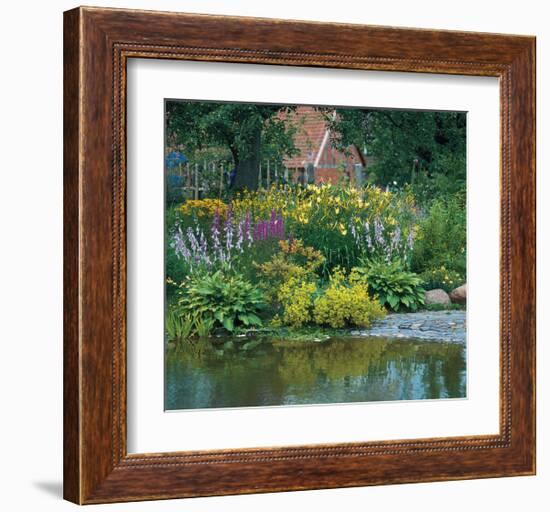 Country Flower Garden-null-Framed Art Print