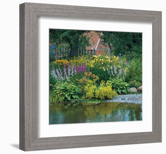 Country Flower Garden-null-Framed Art Print