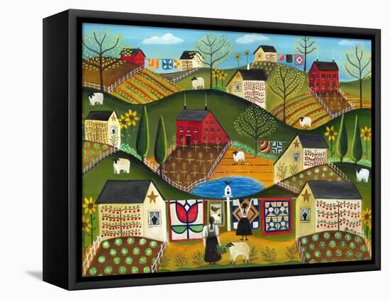 Country Garden Folk Art Quilts-Cheryl Bartley-Framed Premier Image Canvas