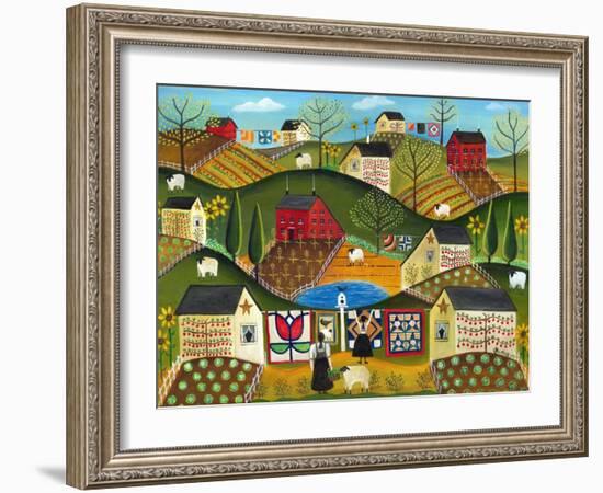 Country Garden Folk Art Quilts-Cheryl Bartley-Framed Giclee Print