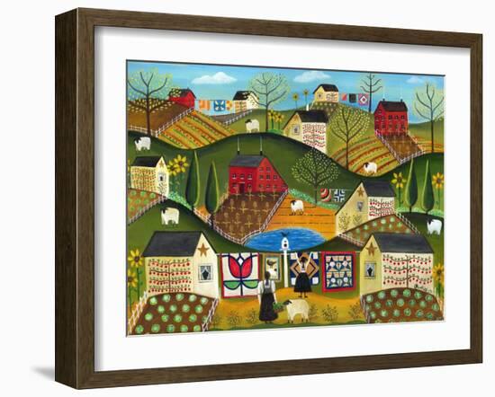 Country Garden Folk Art Quilts-Cheryl Bartley-Framed Giclee Print