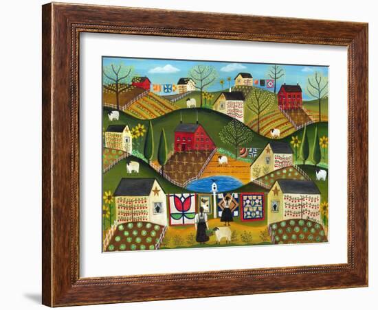 Country Garden Folk Art Quilts-Cheryl Bartley-Framed Giclee Print