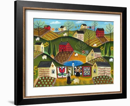 Country Garden Folk Art Quilts-Cheryl Bartley-Framed Giclee Print