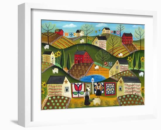 Country Garden Folk Art Quilts-Cheryl Bartley-Framed Giclee Print