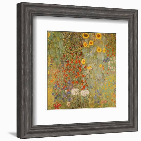 Country Garden with Sunflowers-Gustav Klimt-Framed Art Print