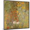 Country Garden with Sunflowers-Gustav Klimt-Mounted Art Print