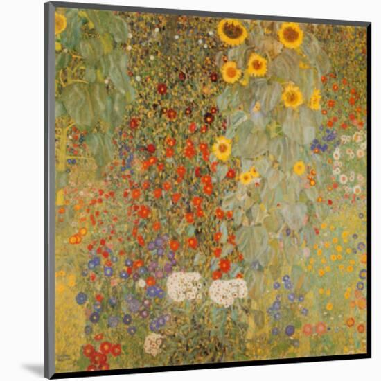 Country Garden with Sunflowers-Gustav Klimt-Mounted Art Print