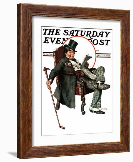 "Country Gentleman" Saturday Evening Post Cover, July 11,1925-Norman Rockwell-Framed Giclee Print