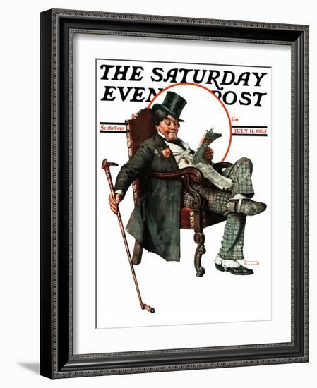 "Country Gentleman" Saturday Evening Post Cover, July 11,1925-Norman Rockwell-Framed Giclee Print