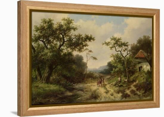 Country Landscape, 19Th Century-Barend Cornelis Koekkoek-Framed Premier Image Canvas