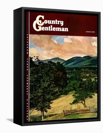 "Country Landscape," Country Gentleman Cover, August 1, 1946-Luigi Lucioni-Framed Premier Image Canvas