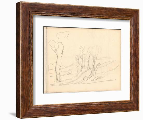 Country Lane with Trees (Pencil on Paper)-Claude Monet-Framed Giclee Print