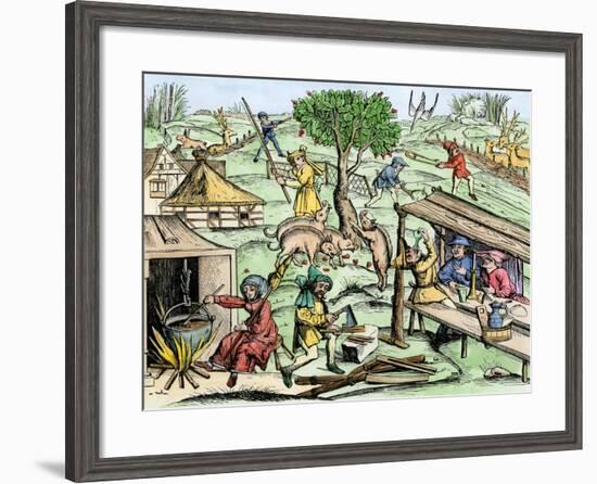 Country Life in France in the Late Middle Ages-null-Framed Giclee Print