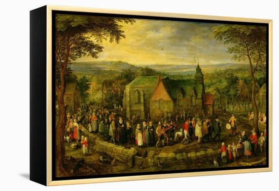 Country Life with a Wedding Scene-Jan Brueghel the Elder-Framed Premier Image Canvas