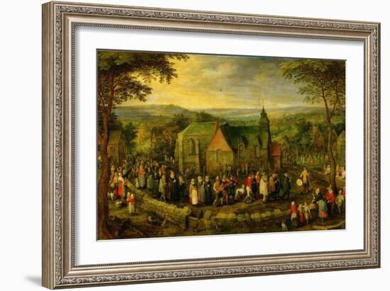 Country Life with a Wedding Scene-Jan Brueghel the Elder-Framed Giclee Print