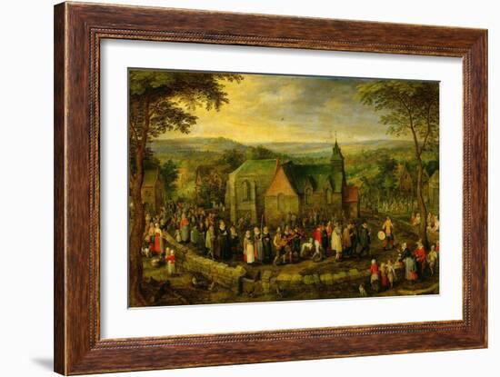 Country Life with a Wedding Scene-Jan Brueghel the Elder-Framed Giclee Print