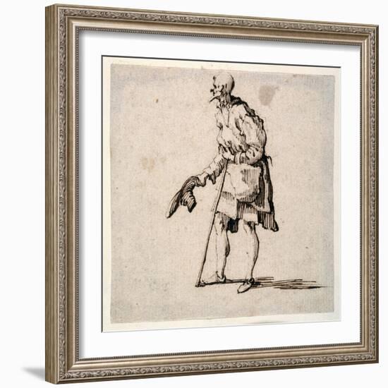 Country Man Standing and Doffing His Cap-Johann Wilhelm Baur-Framed Giclee Print