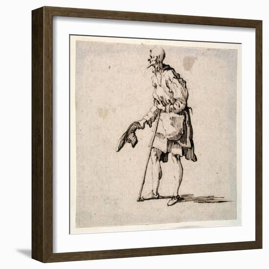 Country Man Standing and Doffing His Cap-Johann Wilhelm Baur-Framed Giclee Print