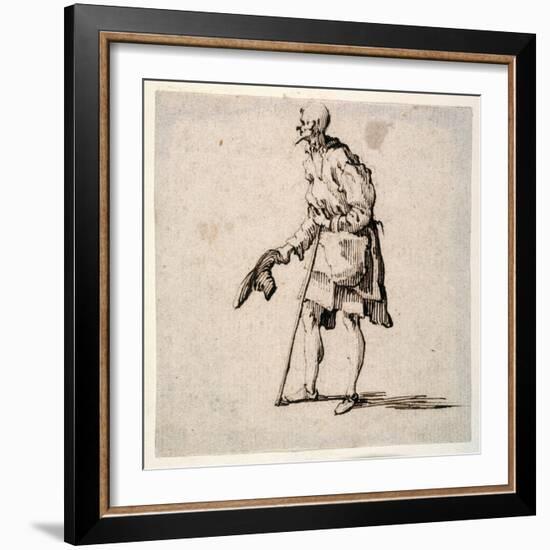 Country Man Standing and Doffing His Cap-Johann Wilhelm Baur-Framed Giclee Print