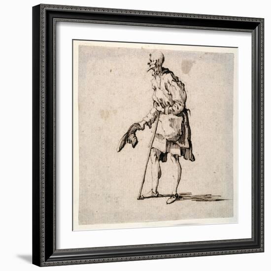 Country Man Standing and Doffing His Cap-Johann Wilhelm Baur-Framed Giclee Print