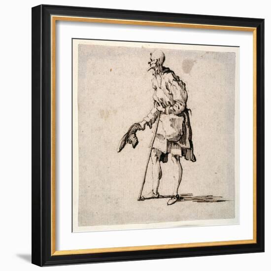 Country Man Standing and Doffing His Cap-Johann Wilhelm Baur-Framed Giclee Print