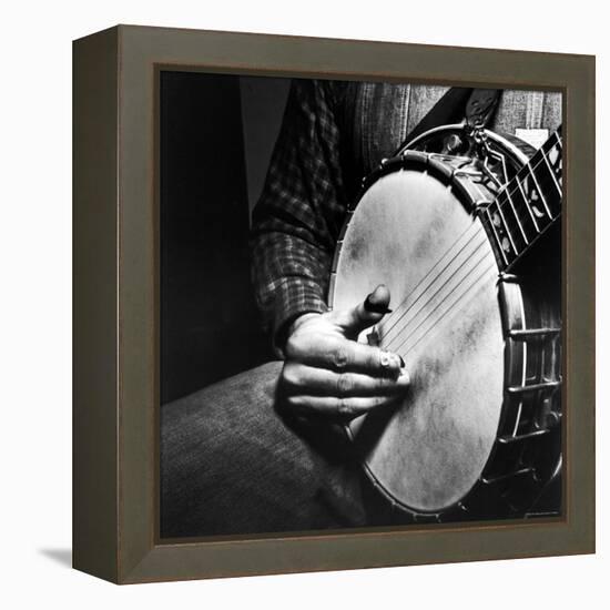 Country Music: Close Up of Banjo Being Played-Eric Schaal-Framed Premier Image Canvas