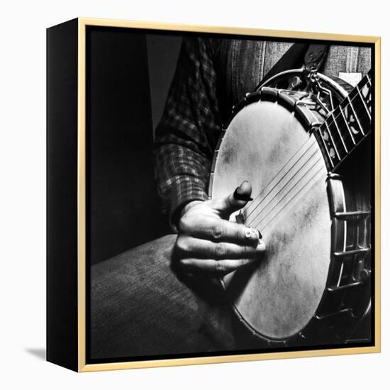 Country Music: Close Up of Banjo Being Played-Eric Schaal-Framed Premier Image Canvas